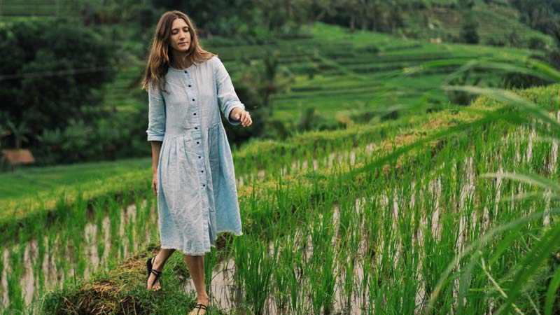 Lahan sawah yang luas di Sawah Terasering Jatiluwih