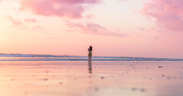 Pemandangan umum pantai Kuta, Bali