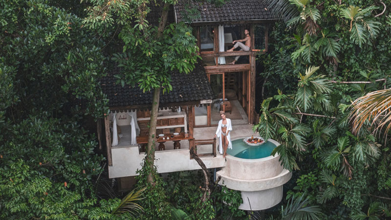 Penginapan terpencil di tengah hutan Bali dengan balkon dan kolam renang pribadi. Pertanyaan Umum Liburan di Bali