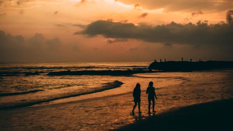 Pemandangan Sunset Di Pantai Canggu