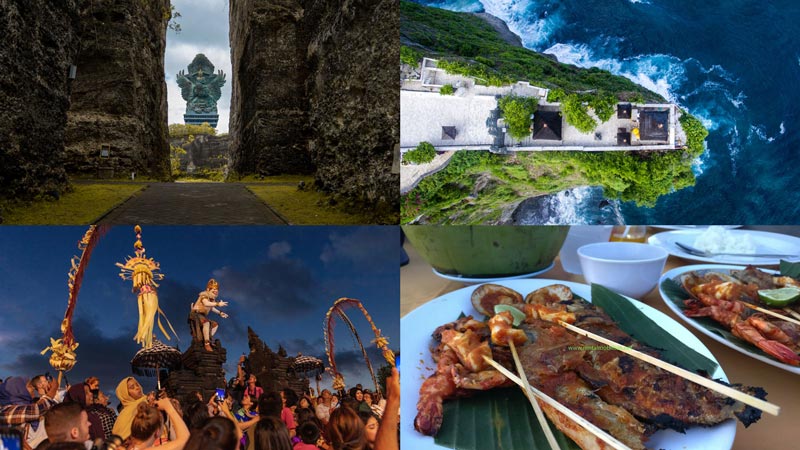 Itinerary Uluwatu Half Day Tour Bali dengan pemandangan atraksi utama