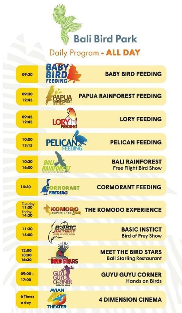 Jadwal Show Bali Bird Park