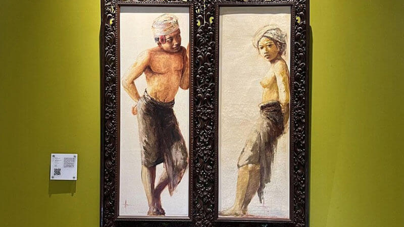  Lukisan pasangan Bali karya Abdul Aziz di Museum Neka