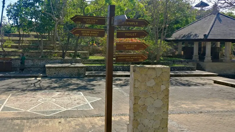Papan Penunjuk Arah di Pura Uluwatu
